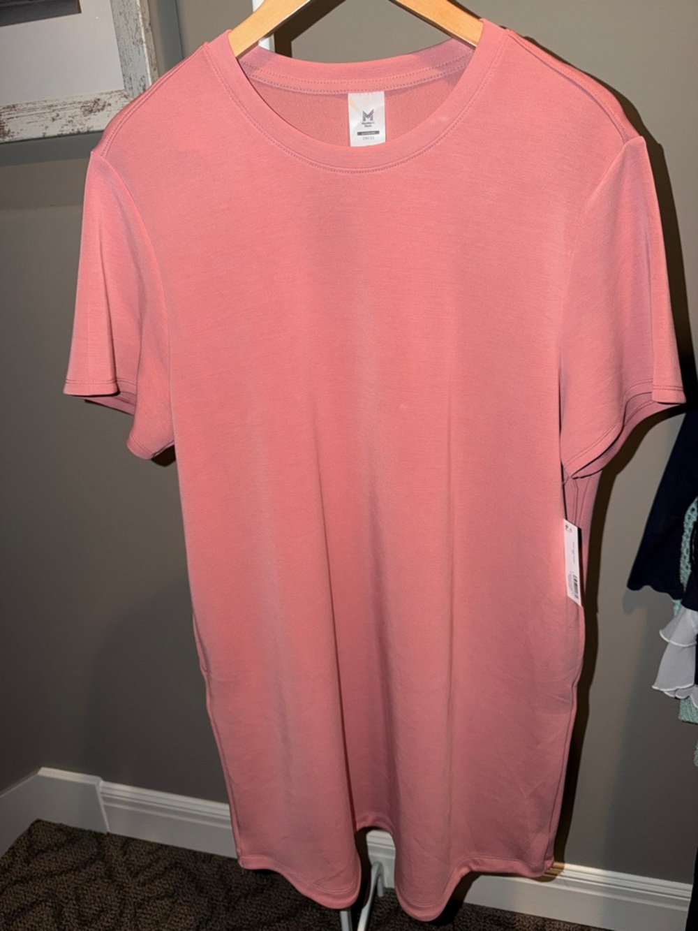 Women's Short Sleeve Tee Dress in Dusty Rose